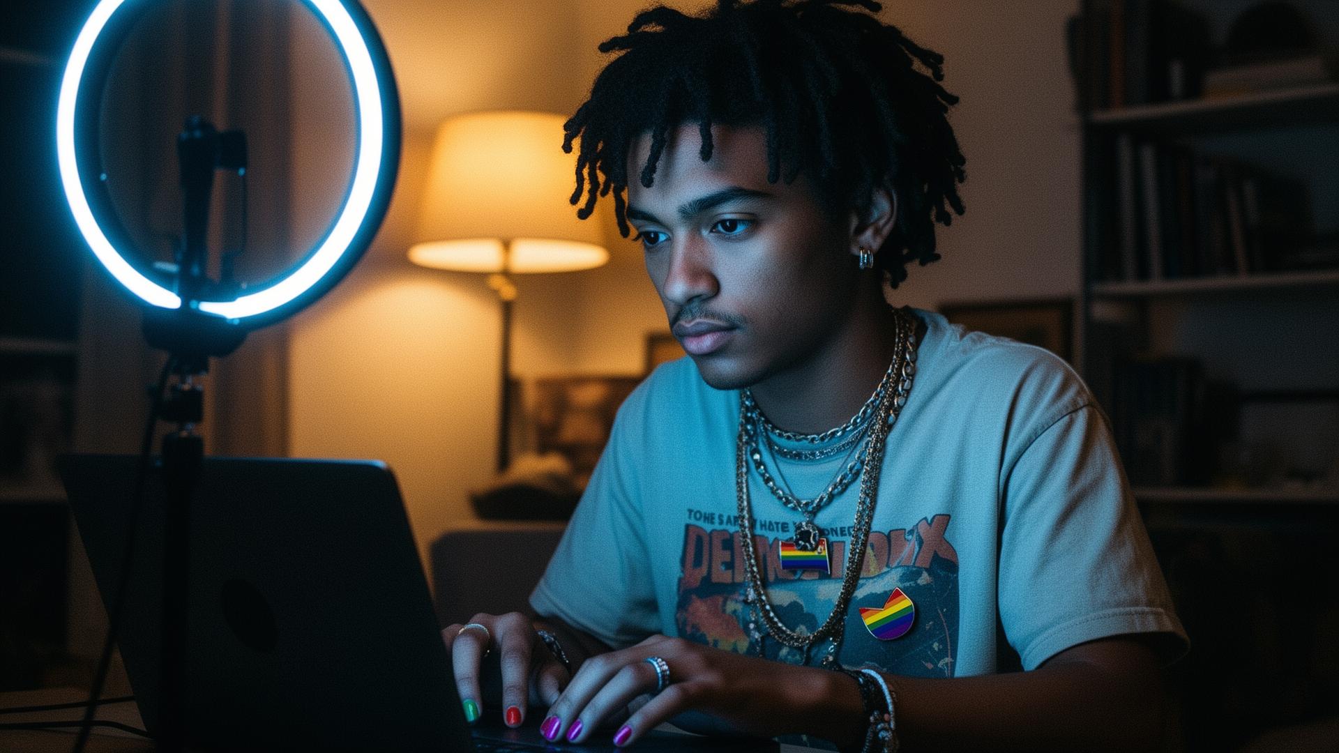 Creator editing late at night